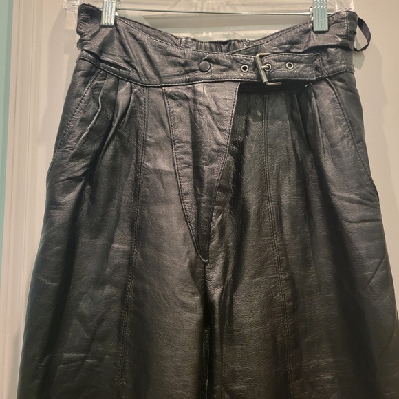 VINTAGE CAYENNE LEATHER HIGH RISE PANTS - Picture 6 of 11